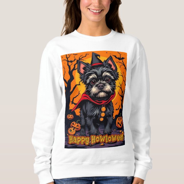Moletom Affenpinscher Feliz Dia das Bruxas (Frente)