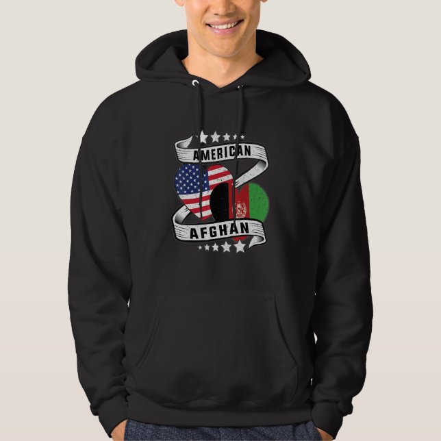 Moletom Afghan American Half Afghan half American flag hea (Frente)