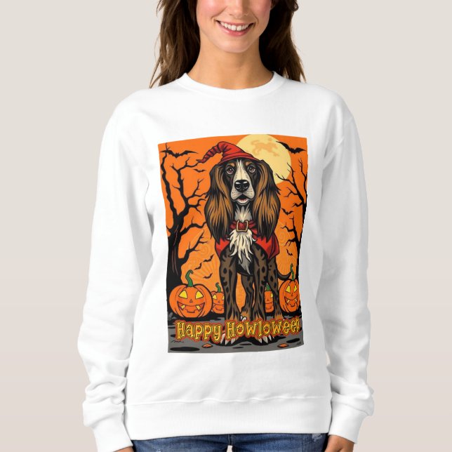 Moletom Afghan Hound Happy Howloween (Frente)