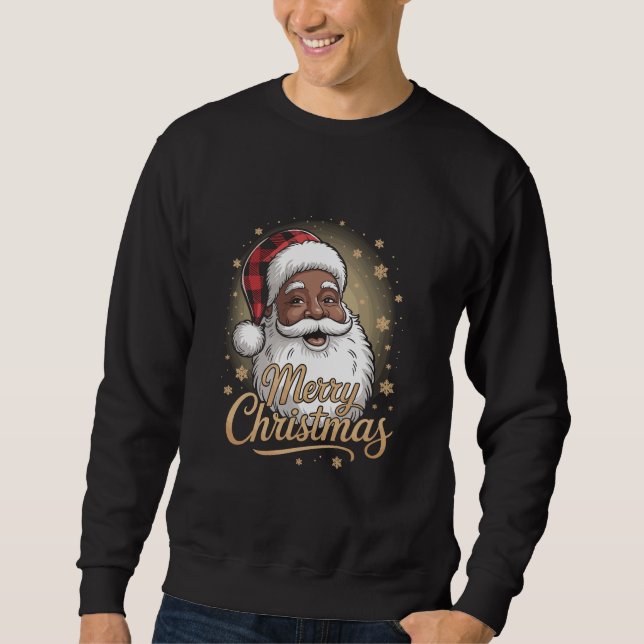 Moletom African American Christmas Pajamas Santa Claus  (Frente)
