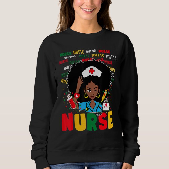 Moletom African American Nurse Black History Month Pride B (Frente)