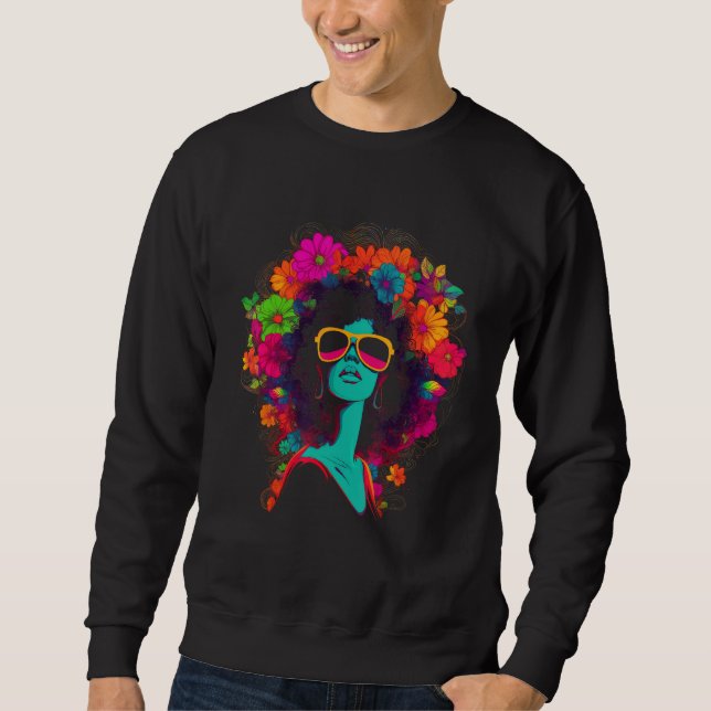 Moletom African American Woman Black Girl Flowers Graffiti (Frente)