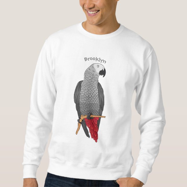 Moletom African grey parrot cartoon illustration  (Frente)