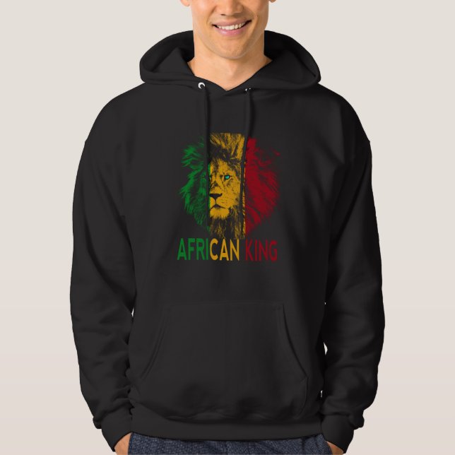 Moletom African King Africa Flag Lion Black Men Women (Frente)