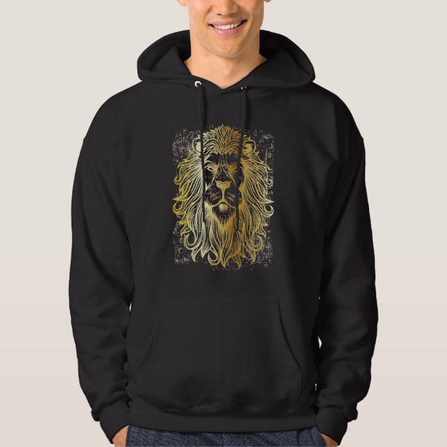 Moletom African Lion Golden Grunge Retro Style (Frente)