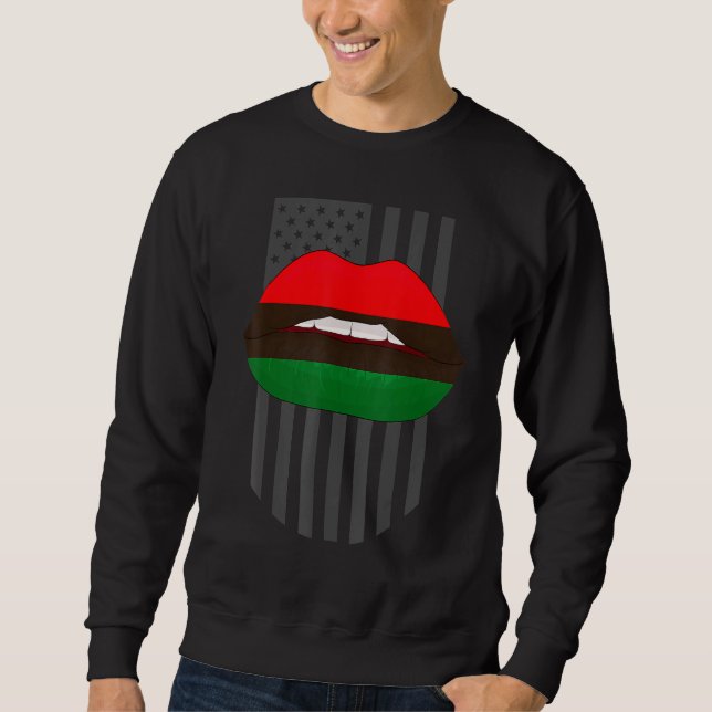 Moletom African Lips  Africa Flag Black History Month Prid (Frente)