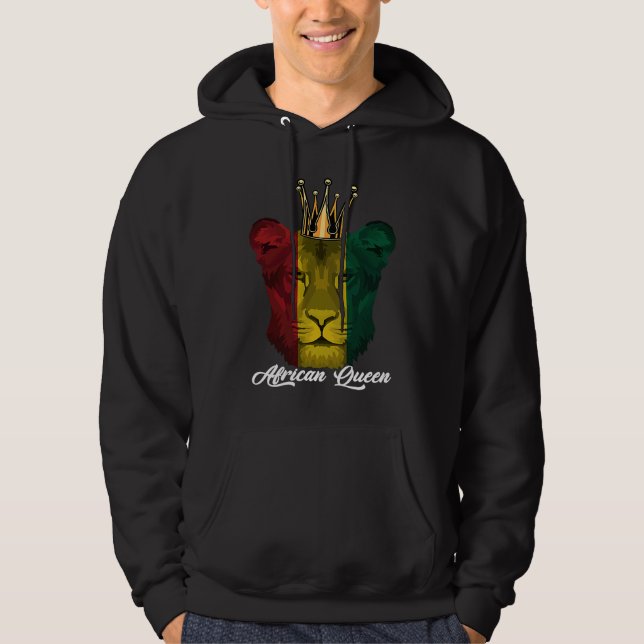 Moletom African Queen Lion Black History Month BLM Pride B (Frente)