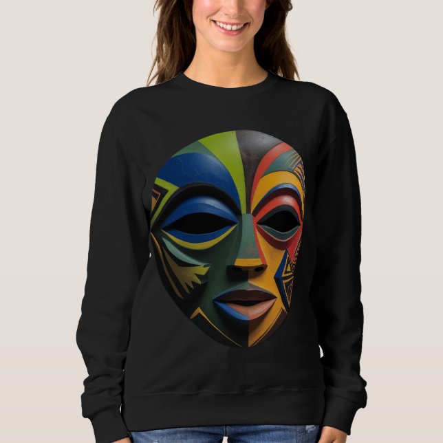 Moletom African Tribal Mask Cubism Abstract  Sweatshirt (Frente)