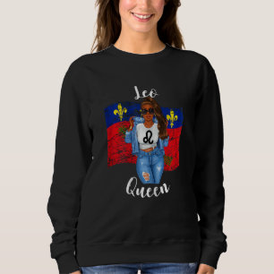 Moletom Afro Guadeloupe Mulheres Rainha Leo Bandeira da Mu
