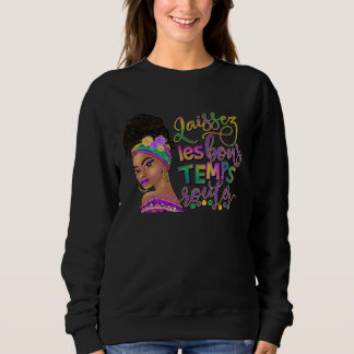 Moletom Afro Messy Bun Happy Mardi Gras Black Women Carniv