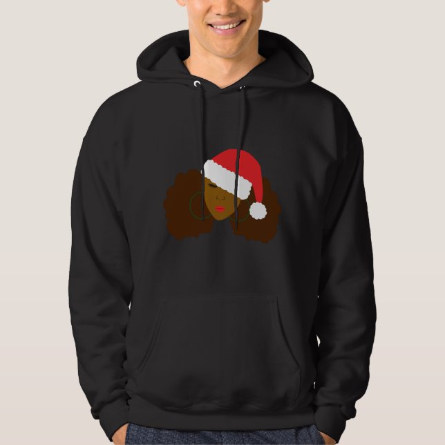 Moletom Afro Puff Girl Papai Noel Natal (Frente)