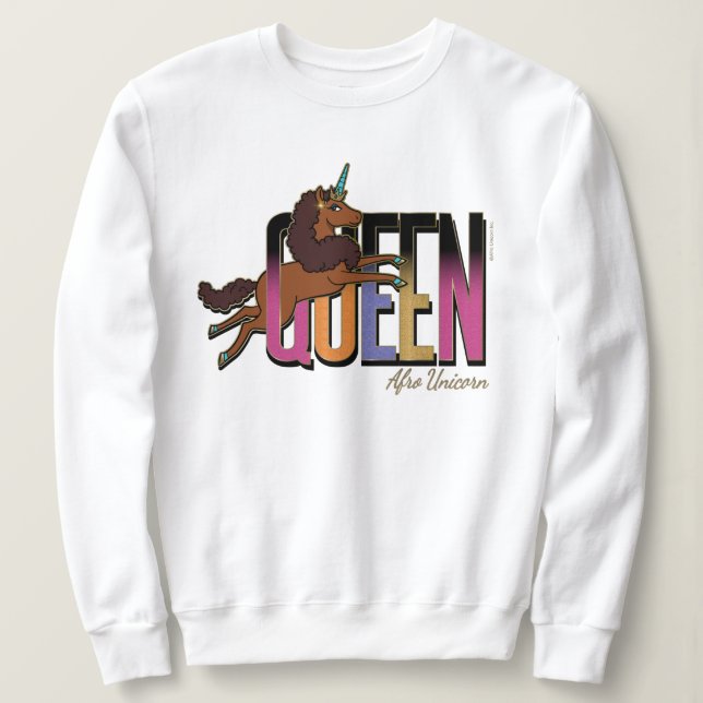 Moletom Afro Unicorn Queen Design (Frente do Design)