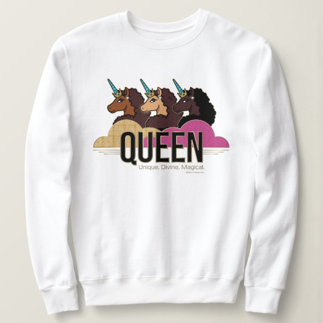Moletom Afro Unicorn Queen Trio Design (Frente do Design)