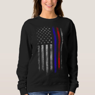 Moletom Agente da Polícia de Bombeiro Red & Blue Line Flag
