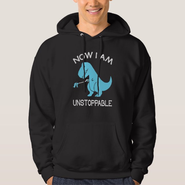 Moletom Agora eu sou um Dinossauro Rex Implacável (Frente)