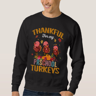 Moletom Agradeço Por Minha Pré-Escola Turkeys Engraçado Gr