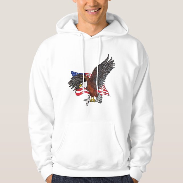 Moletom Águia Americana com Cross Hoodie (Frente)