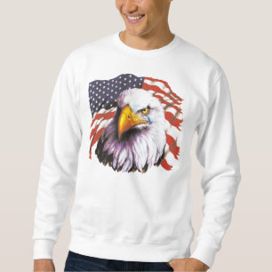 Moletom Águia americana com um rasgo - bandeira dos EUA n