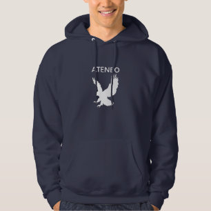 Moletom Águia branca com o ATENEO branco no hoodie dos