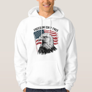 Moletom Águia Careca Feroz com Arte da Bandeira Americana