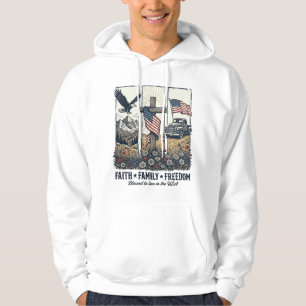 Moletom Águia Patriótica Vintage Fé Família Liberdade