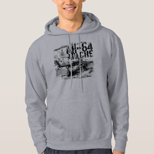 Moletom AH-64 Apache Sweatshirt básica de capuz masculina (Frente)