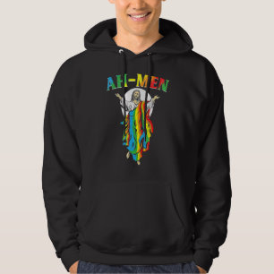 Moletom Ah Men Lgbt Orgulho gay Jesus Rainbow Flag Christi
