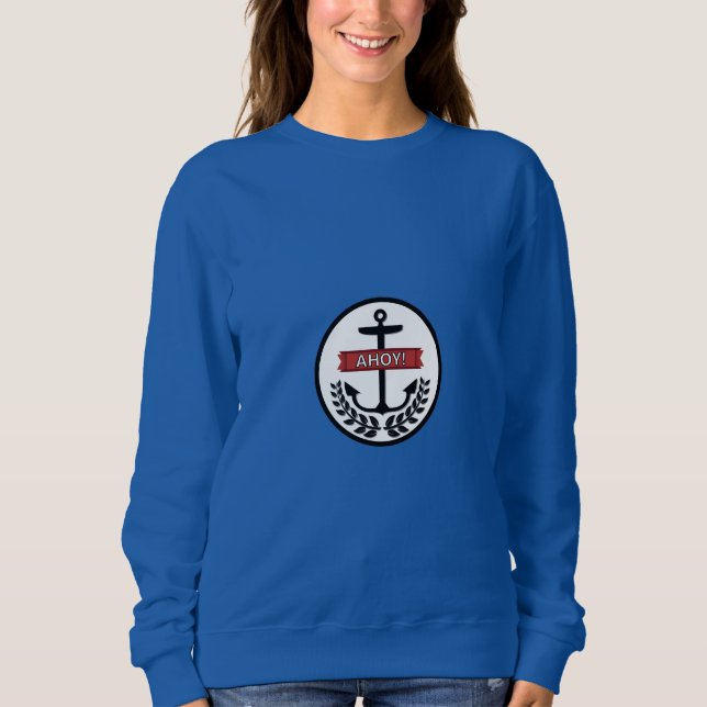 Moletom Ahoy -  de camisola básica para mulheres (Frente)
