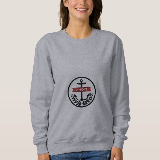 Moletom Ahoy -  de camisola básica para mulheres (Frente)