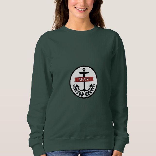 Moletom Ahoy -  de camisola básica para mulheres (Frente)