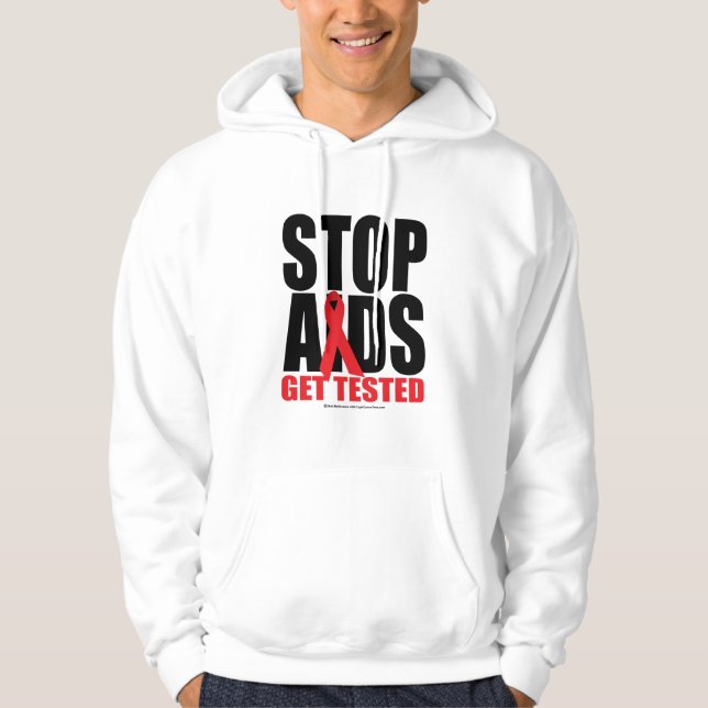 Moletom AIDS da parada: Obtenha testado (Frente)