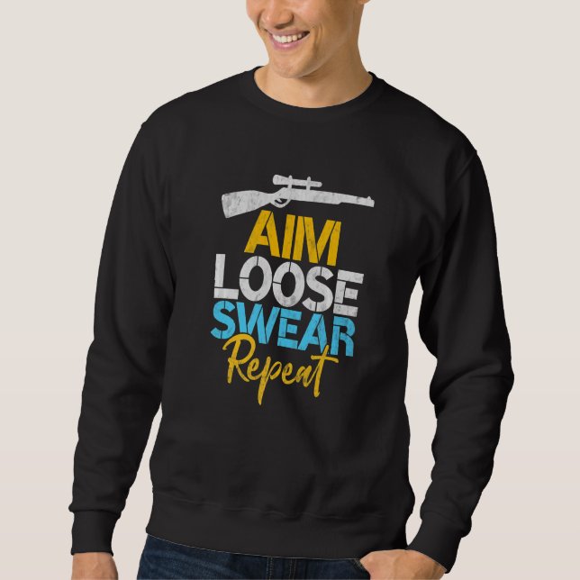 Moletom Aim Loose Swear Repeat Deer Goose Duck Hunting (Frente)