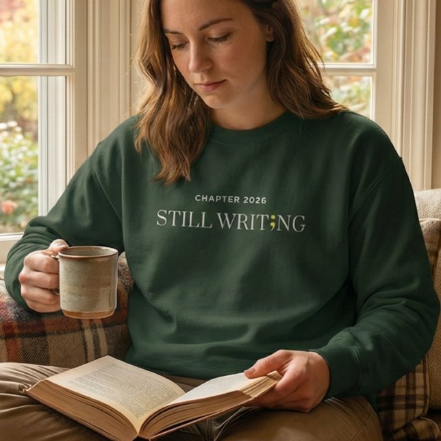 Moletom Ainda Aqui Conscientização sobre Prevenção do Suic (my story isnt over, semicolon project, recovery sweatshirt, Gift for book lovers)