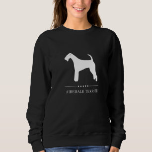 Moletom Airedale Terrier Dog White Silhouette