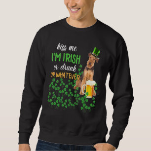 Moletom Airedale Terrier Me Beija Sou Irlandês Ou Bebado O