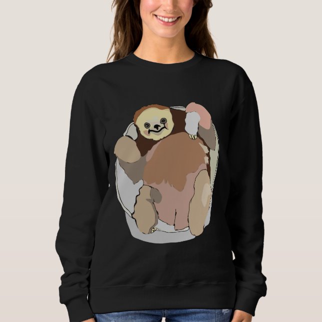 Moletom Ajustado Relaxado Feliz Sloth (Frente)