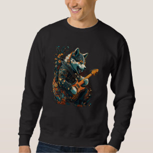 Moletom Akita dog tocando violão elétrico