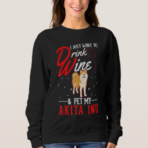 Moletom Akita Inu E Vinho