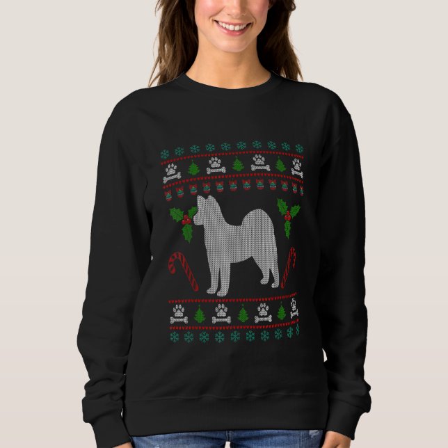 Moletom Akita Inu Ugly Christmas Engraçado (Frente)