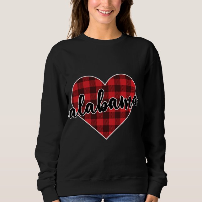 Moletom Alabama Buffalo Xadrez Heart Cozy no inverno (Frente)
