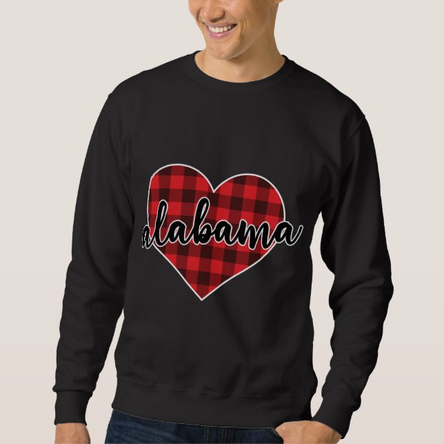 Moletom Alabama Buffalo Xadrez Heart Cozy no inverno (Frente)