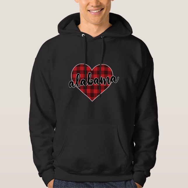Moletom Alabama Buffalo Xadrez Heart Cozy no inverno (Frente)