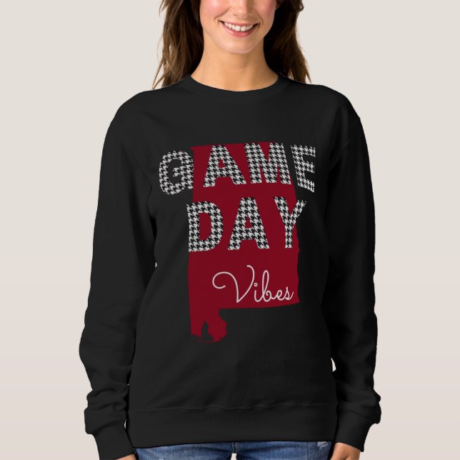 Moletom Alabama Football Crimson Game Day Vibes Fall Tailg (Frente)