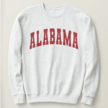 Alabama Vintage College Style Red Text Sweshirt