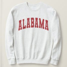 Moletom Alabama Vintage College Style Red Text Sweshirt