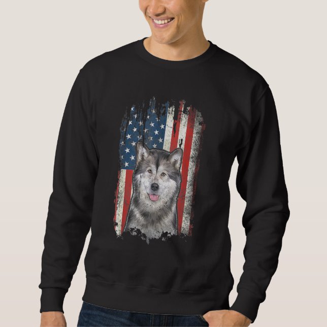 Moletom Alasca American Flag 4 De Julho Quarto (Frente)