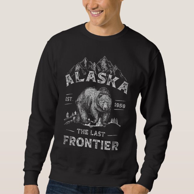 Moletom Alaska Alaskan Wildlife Bear Last Frontier Aurora (Frente)
