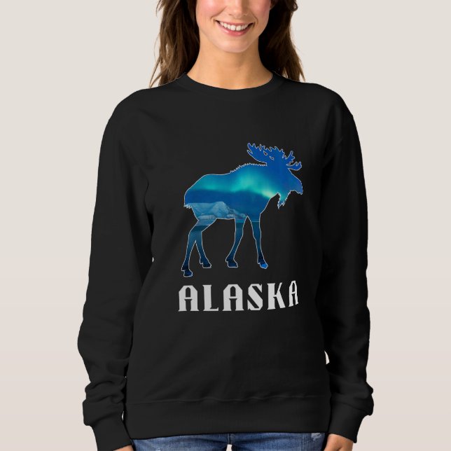 Moletom Alaska Day Moose Aurora Borealis Northern Lights   (Frente)