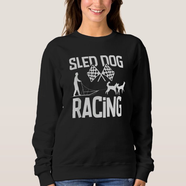 Moletom Alaska husky sled dog racing and mushing 3 (Frente)