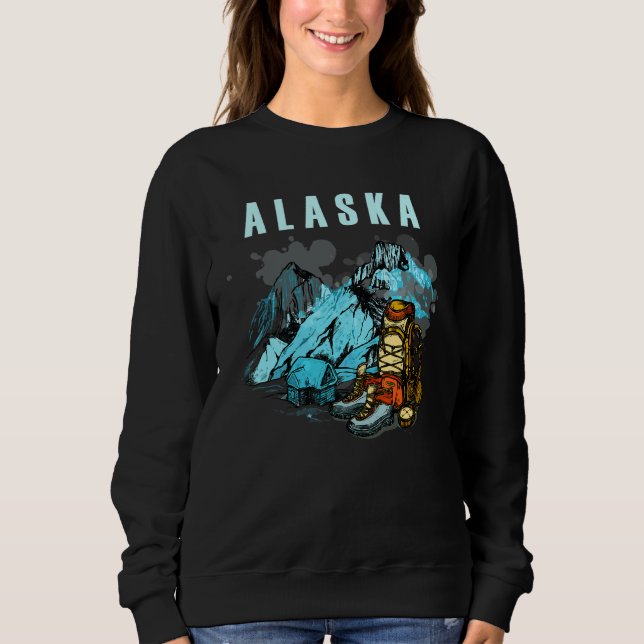 Moletom Alaska Mountains and Hikers Tourism vacation outfi (Frente)